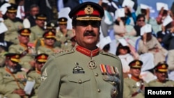 FILE - Pakistan's Army Chief General Raheel Sharif attends the change of command ceremony at army headquarters in Rawalpindi, Nov. 29, 2013.