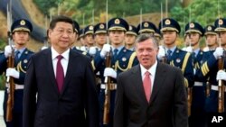约旦国王阿卜杜拉星期三在北京会晤中国国家主席习近平
