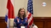 Subsecretaria adjunta de la Oficina de Asuntos del Hemisferio Occidental del Departamento de Estado de Estados Unidos, Emily Mendrala, expresó preocupación por la corrupción y democracia en Centroamérica. [Foto VOA/Armando Gómez].