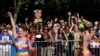 A religious group holds up a sign in protest during the DC Capital Pride parade in the Dupont Circle neighborhood in Washington, June 11, 2016.