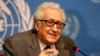  U.N.-Arab League envoy for Syria Lakhdar Brahimi reacts to a question at a news conference at the U.N. headquarters in Geneva, Jan. 24, 2014