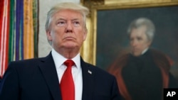 Presiden Amerika Serikat Donald Trump di Gedung Putih, 24 Oktober 2017. 