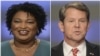 Candidatos a la gobernación de Georgia: Stacey Abrams, izquierda, y Brian Kemp, en Atlanta.