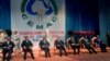De gauche à droite, les présidents Ali Bongo Ondimba du Gabon, Idriss Deby du Tchad, Theodoro Obiang Nguema de la Guinée équatoriale, Denis Sassou Nguesso du Congo, Paul Biya du Cameroun, François Bozize de la Centrafrique et le président de la Communauté