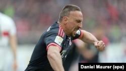 Franck Ribéry lors d'un match de la Bundesliga allemande entre son equipe le Bayern Munich et le VfB Stuttgart à Stuttgart, en Allemagne, 9 avril 2016