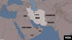 File - Map of Iran and surrounding countries.

