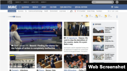 FILE - A portion of the home page of the public radio and television broadcaster RTV Slovenia. (Web screenshot)