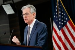 Federal Reserve Chair Jerome Powell speaks during a news conference, March 3, 2020, to discuss an announcement from the Federal Open Market Committee, in Washington.