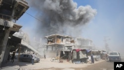 Smoke rises following Israeli bombardments in Khan Younis, Gaza Strip, July 22, 2024.