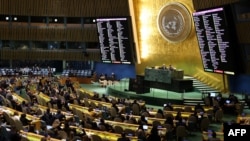 Reunión de la Asamblea General de las Naciones Unidas en el tercer aniversario de la invasión rusa a Ucrania, en la sede de la ONU en la ciudad de Nueva York el 24 de febrero de 2025.