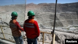 La plus grande mine de cuivre du monde, Escondida de BHP Billiton, à Antofagasta, dans le nord du Chili, le 31 mars 2008. (Photo Reuters)