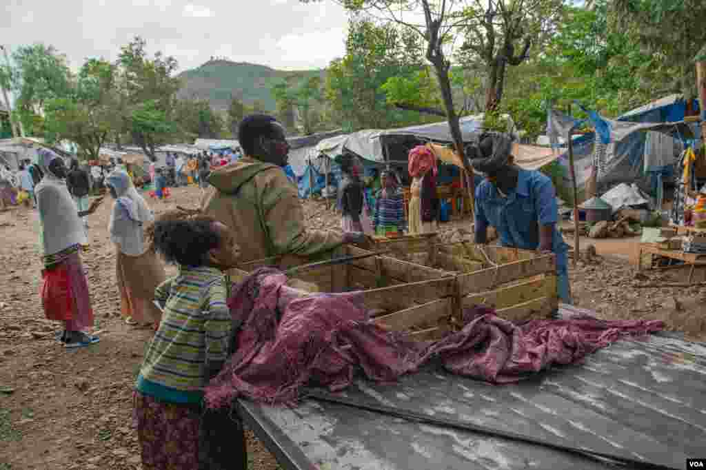 Tigray displacement camps are often overcrowded with new displaced families arriving regularly, June 11, 2021. (Yan Boechat/VOA)