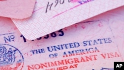 Visto americano num passaporte