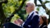 El presidente Joe Biden habla en el Jardín de las Rosas de la Casa Blanca en Washington, el 25 de mayo de 2023, sobre su intención de nominar al Jefe de Estado Mayor de la Fuerza Aérea de EEUU, General CQ Brown Jr., como el próximo jefe del Estado Mayor Conjunto.