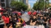 周日，数千台湾人在台湾立法院外集会，支持香港民众“反送中”抗争运动。 （萧洵拍摄）