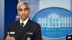 Surgeon General Dr. Vivek Murthy speaks during the daily briefing at the White House, in Washington, July 15, 2021.
