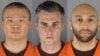 De izquierda a derecha, Tou Thao, Thomas Lane y J. Alexander Kueng, ex policías de Mineápolis, en una combinación de fotografías de las fichas policiales del Departamento Correccional de Minnesota.
