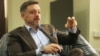 FILE - Yevhen Metsher, chairman of the management board at Ukreximbank, speaks during an interview in Kyiv, Ukraine, Aug. 19, 2021. 