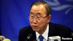 រូបថត​ឯកសារ៖ លោក បាន គីមូន (Ban Ki-moon) អគ្គលេខាធិការ​អង្គការ​សហប្រជាជាតិ។