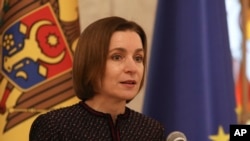 La presidenta moldava Maia Sandu en Chisinau, Moldavia, el 10 de febrero de 2023.