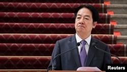 FOTO DE ARCHIVO: El presidente de Taiwán, Lai Ching-te, ofrece una conferencia de prensa en Taipei, Taiwán, el 14 de febrero de 2025. REUTERS 