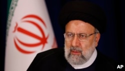 FILE - President of Iran Ebrahim Raisi speaks during a news conference on the sidelines of the U.N. General Assembly, in New York, Sept. 20, 2023.