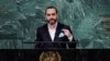 El presidente de El Salvador, Nayib Bukele, se dirige al 77° período de sesiones de la Asamblea General de las Naciones Unidas en la sede de las Naciones Unidas en la ciudad de Nueva York, EE. UU., el 20 de septiembre de 2022.