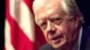 Jimmy Carter lors d&#39;une conférence de presse le 1er avril 1999 durant de sa visite dans la capitale indonésienne. (Photo par Emmanuel DUNAND / AFP)