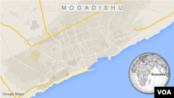 Peta wilayah Mogadishu, Somalia.