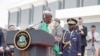 Rais wa Liberia Joseph Boakai akitoa hotuba baada ya kuapishwa, Monrovia, Januari 22, 2024. Picha ya Reuters.
