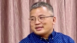 陳朗昇表示當局要說服各界23條立法後，香港還有新聞自由， 應該讓記者有基於公眾利益的免責條款。(美國之音 湯惠芸)