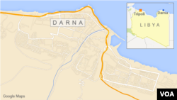 Peta kota Darna di Libya timur laut (foto: ilustrasi).