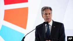 Antony Blinken, secretario de Estado de los Estados Unidos, interviene durante un evento sobre la aceleración de progresos de las metas de desarrollo sostenible gracias a la Inteligencia Artificial, en Nueva York, el 18 de septiembre d 2023.