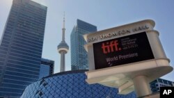 FILE - A view of Roy Thomson Hall venue on the first day of the 2013 Toronto International Film Festival, Sept. 5, 2013, in Toronto.