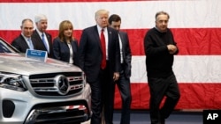 President Donald Trump tours the American Center of Mobility in Ypsilanti Township, Michigan, March 15, 2017.