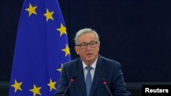 Presiden Komisi Eropa Jean-Claude Juncker saat memberikan sambutan di Strasbourg, Perancis, 14 September 2016 (Foto: dok). 