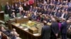 Tellers announce the results of the vote on Brexit alternatives in Parliament in London, March 27, 2019. in this screen grab taken from video.
