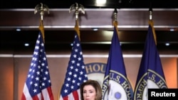 La presidenta de la Cámara de Representantes, Nancy Pelosi, durante una conferencia de prensa en el Capitolio el 24 de junio de 2021.