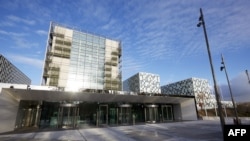 FILE - This file photo taken on Nov. 23, 2015 shows the building of the International Criminal Court (ICC) in The Hague, The Netherlands. 