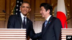 日本首相安倍晉三和美國總統奧巴馬