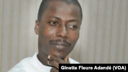 Wilfried Leandre Houngbédji, directeur de la communication de la présidence de la République, à Cotonou, le 30 avril 2019. (VOA/Ginette Fleure Adandé)