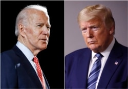 លោក​Joe Biden (ឆ្វេង) និង លោក​ប្រធានាធិបតី ដូណាល់ ត្រាំ។