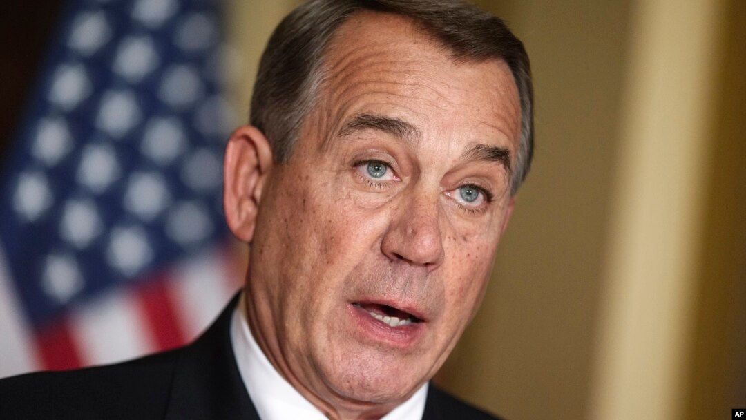 House Speaker John Boehner of Ohio responds to President Barack Obama's intention to spare millions of illegal immigrants from deportation, Washington, Nov. 21, 2014.