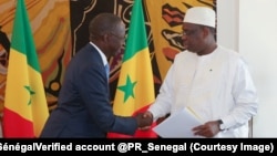 Le président Macky Sall a, par un décret, reconduit au poste de Premier ministre Mahammed Boun Abdallah Dionne à Dakar, Sénégal, 7 septembre 207. (Twitter/Présidence Sénégal‏Verified account @PR_Senegal)