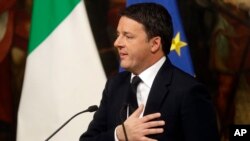 PM Italia Matteo Renzi Senin (5/12) mengundurkan diri dari jabatannya setelah hasil referendum menolak reformasi konstitusi yang diusulkannya. 