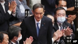 菅義偉2020年9月在國會眾議院當選日本新首相（美聯社）