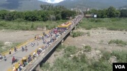 Puente internacional Simón Bolívar, en la frontera entre Venezuela y Colombia. [Archivo]