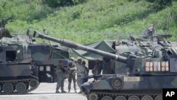 지난 2015년 한국 비무장지대(DMZ) 인근 포천에서 미군이 연례 미한 연합훈련인 을지프리덤가디언 연습을 준비하고 있다.