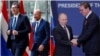 Ilustracija: Predsednik Srbije Aleksandar Vučić u društvu predsednika Evropskog saveta Šarla Mišela u Briselu i sa ruskim predsednikom Vladimirom Putinom u Beogradu (Foto: Reuters)
