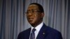 Defeated presidential candidate Soumaila Cisse sings his political party's anthem during a news conference in Bamako, Mali, Aug. 13, 2013.